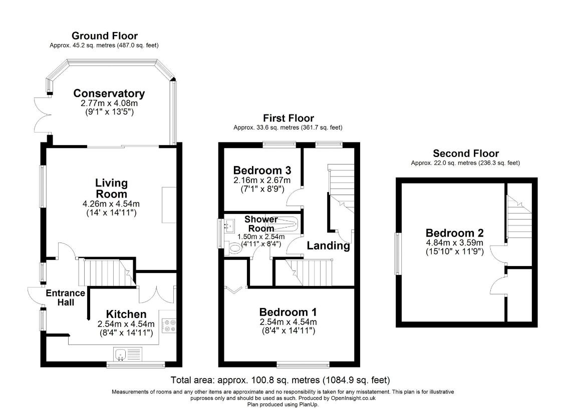 3 bedroom semi-detached house for sale - floorplan