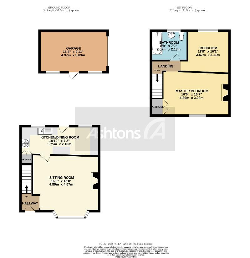 2 bedroom detached house for sale - floorplan