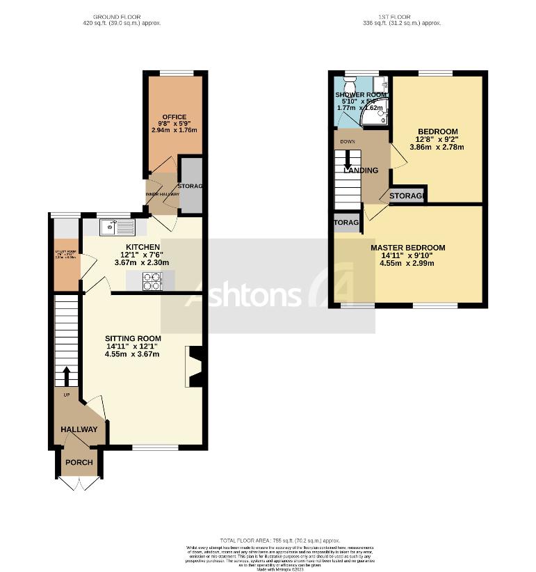 2 bedroom mews house for sale - floorplan