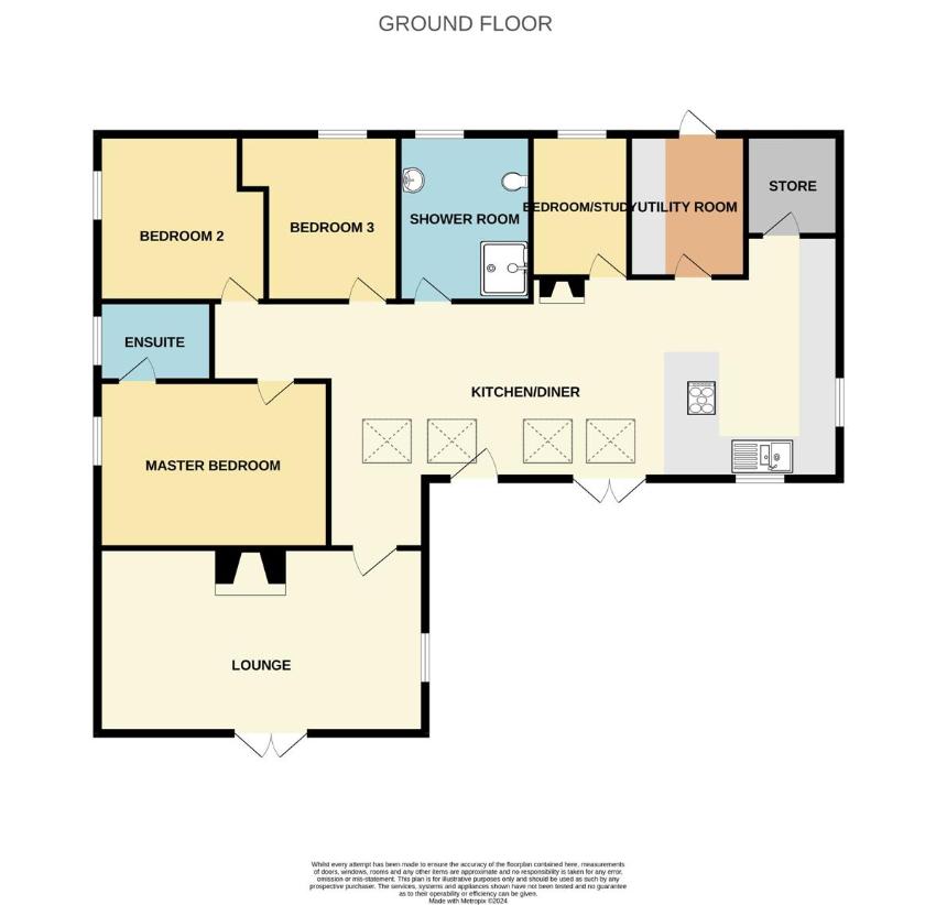 3 bedroom bungalow for sale - floorplan