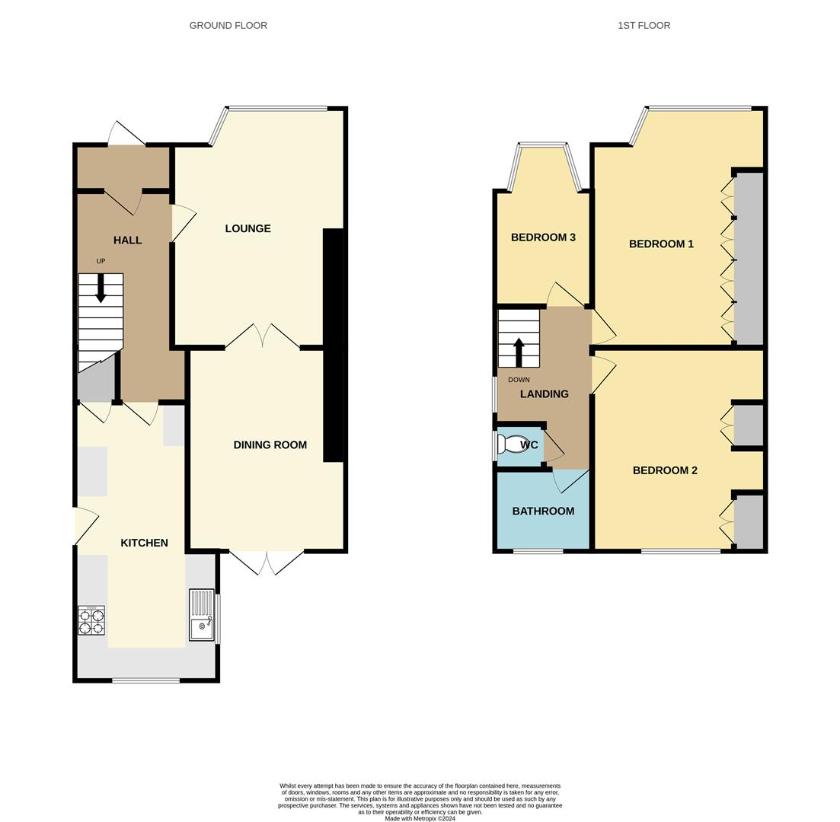 3 bedroom semi-detached house for sale - floorplan