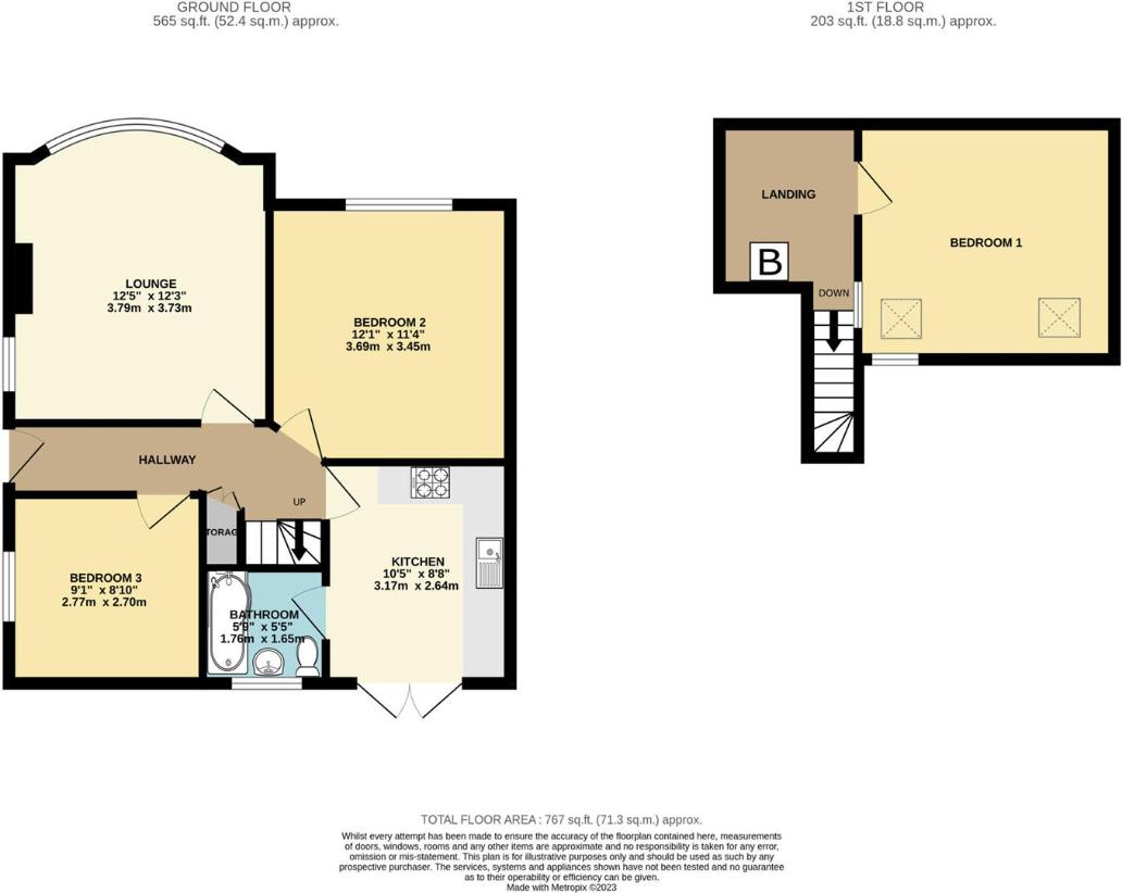 3 bedroom bungalow for sale - floorplan