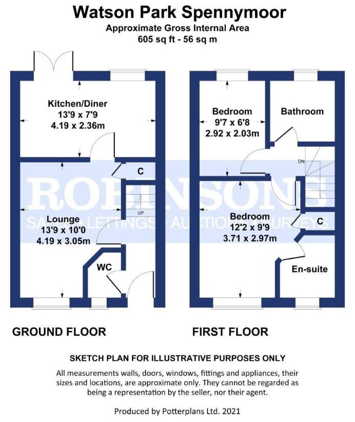 2 bedroom terraced house for sale - floorplan