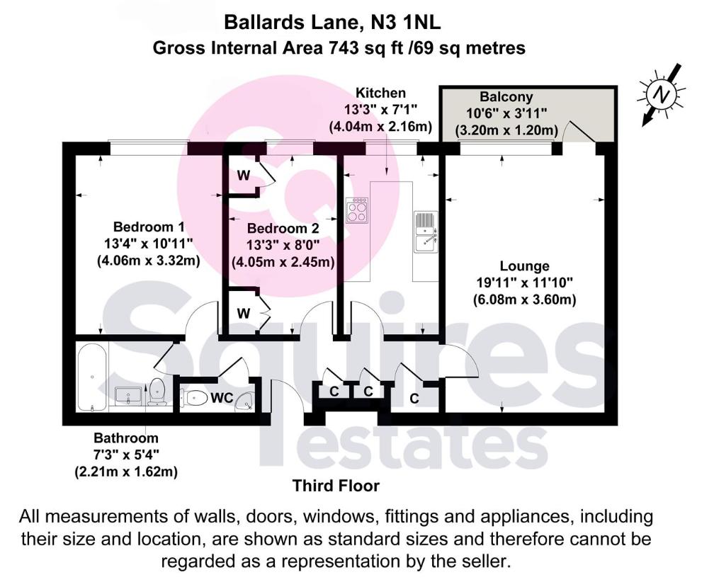 2 bedroom flat for sale - floorplan