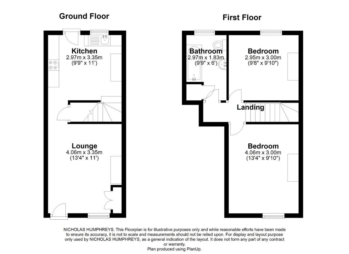 2 bedroom terraced house for sale - floorplan