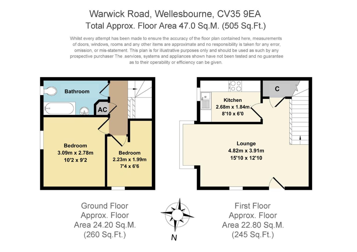 2 bedroom terraced house for sale - floorplan