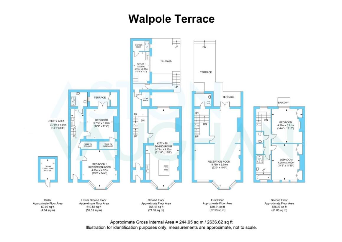 4 bedroom terraced house for sale - floorplan