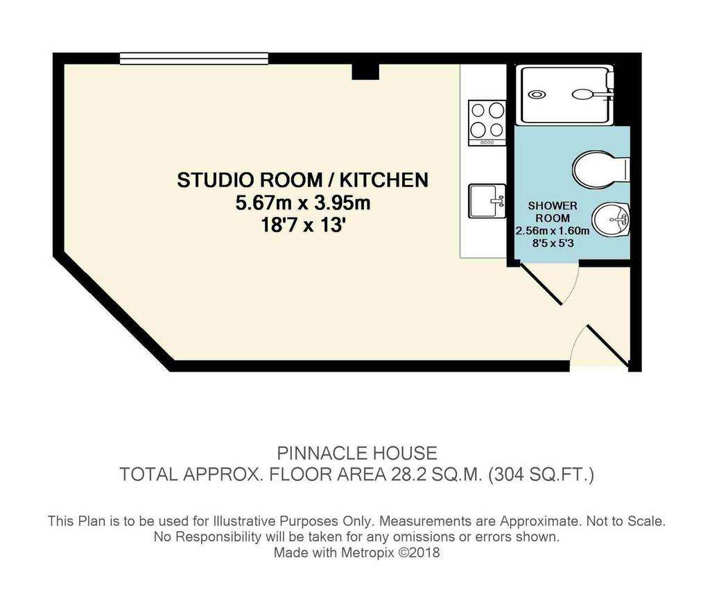 Studio flat to rent - floorplan