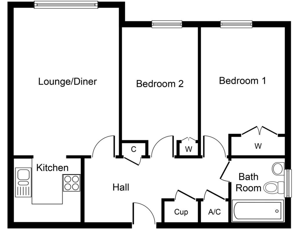 2 bedroom flat for sale - floorplan