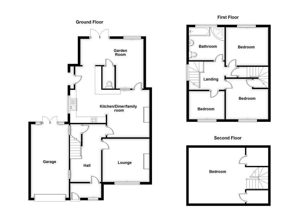 4 bedroom semi-detached house for sale - floorplan