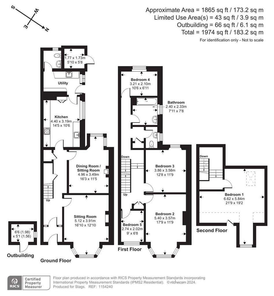 5 bedroom terraced house for sale - floorplan