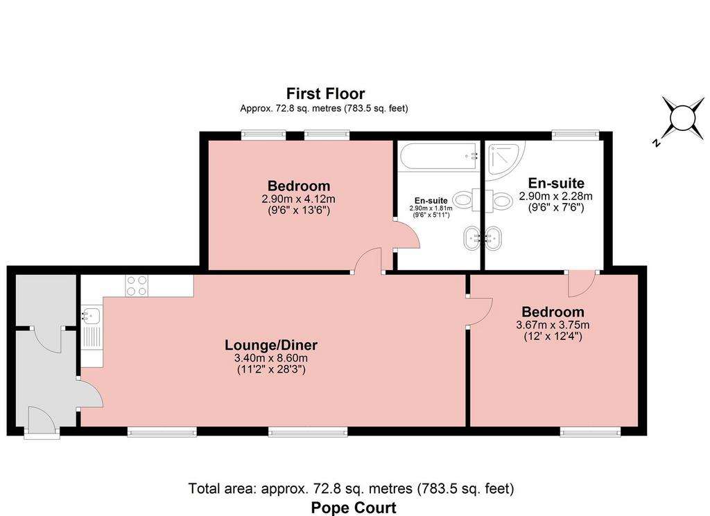 2 bedroom flat for sale - floorplan