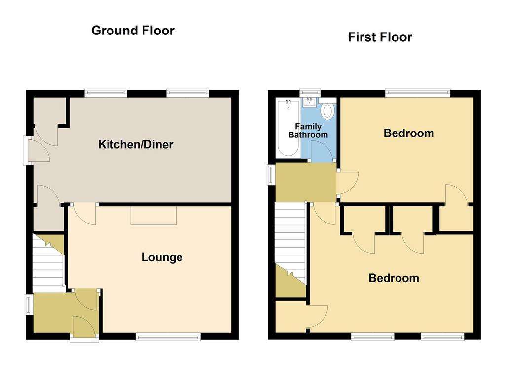 2 bedroom semi-detached house for sale - floorplan