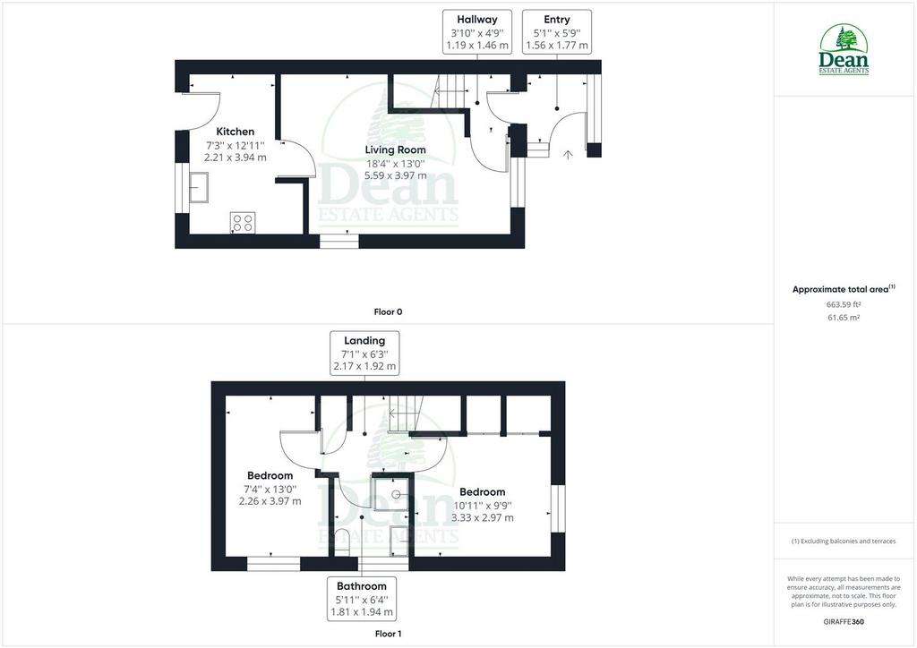 2 bedroom semi-detached house for sale - floorplan