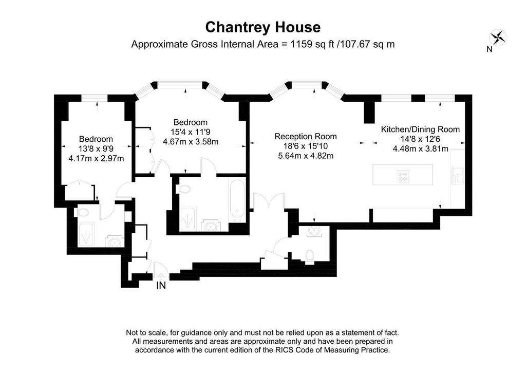 2 bedroom flat to rent - floorplan