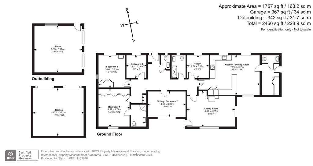 3 bedroom bungalow for sale - floorplan