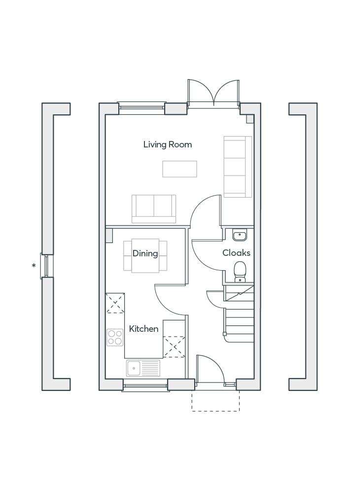 2 bedroom terraced house for sale - floorplan