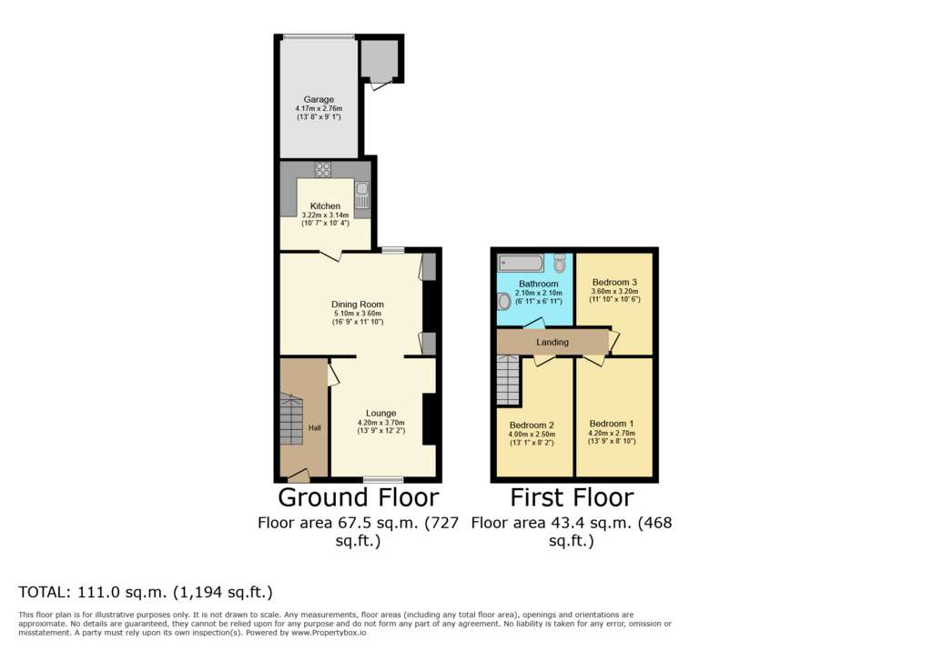 3 bedroom terraced house for sale - floorplan