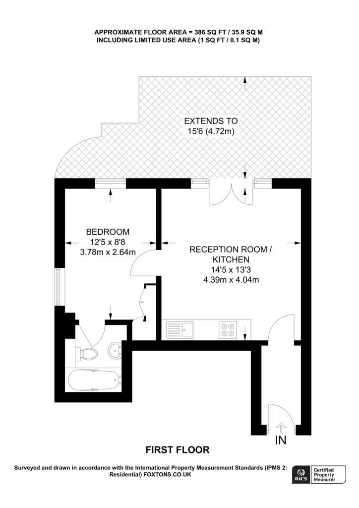 1 bedroom flat to rent - floorplan