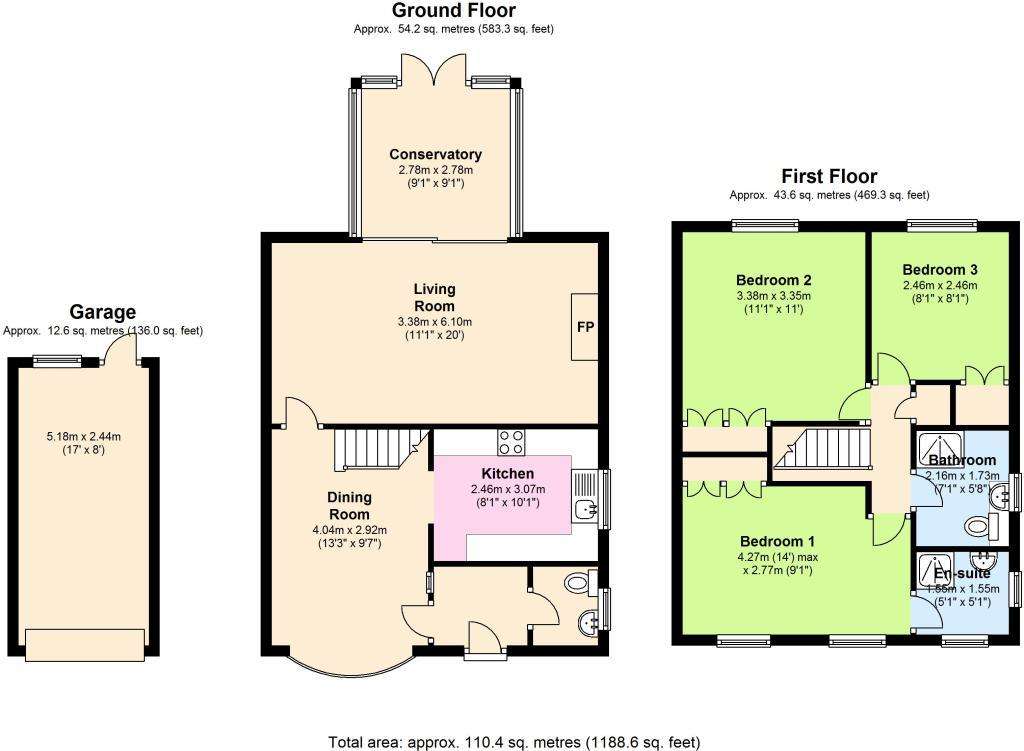 3 bedroom detached house for sale - floorplan