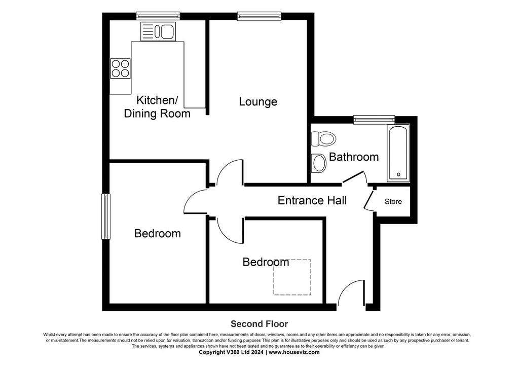 2 bedroom flat for sale - floorplan