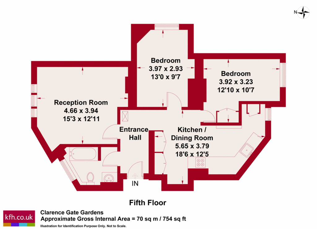 2 bedroom flat for sale - floorplan