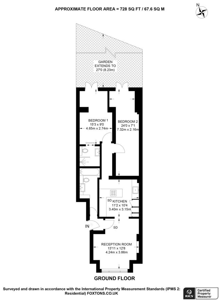 2 bedroom flat to rent - floorplan