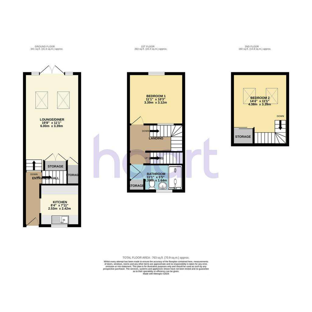 2 bedroom detached house for sale - floorplan