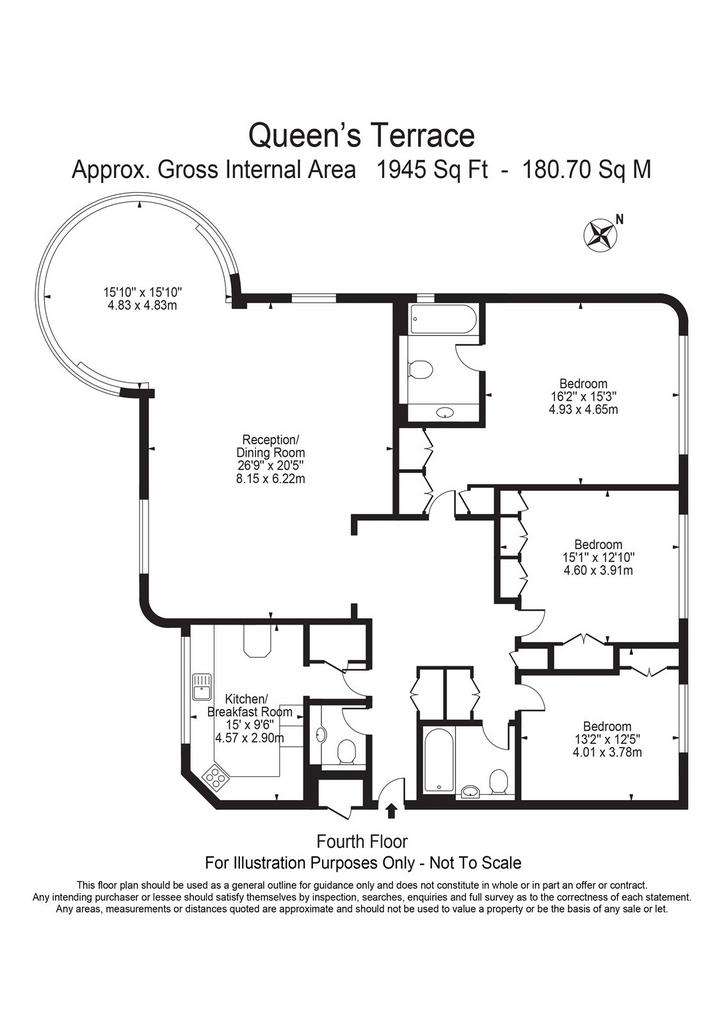 3 bedroom flat to rent - floorplan