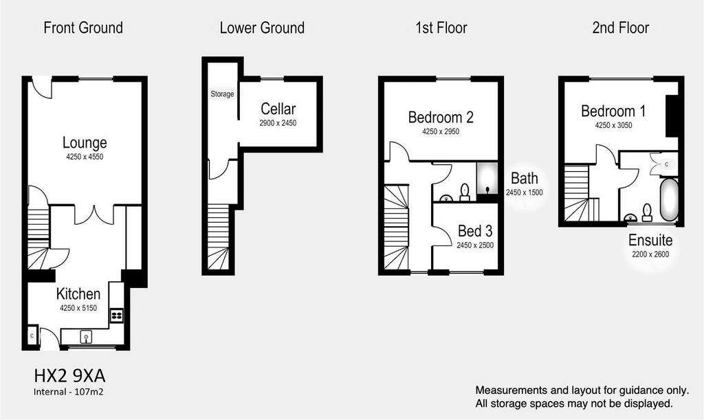 3 bedroom terraced house for sale - floorplan