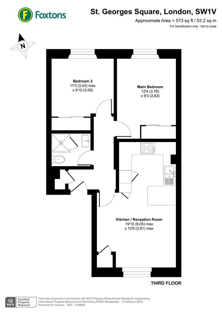 2 bedroom flat to rent - floorplan