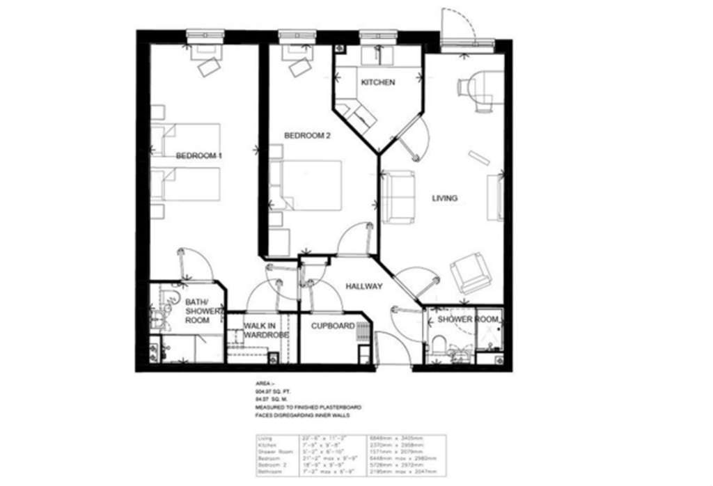 2 bedroom ground floor flat to rent - floorplan