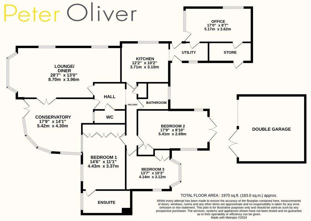 3 bedroom detached bungalow for sale - floorplan