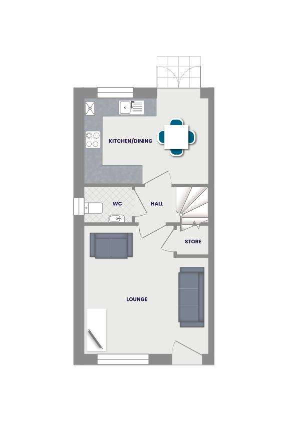 3 bedroom semi-detached house for sale - floorplan