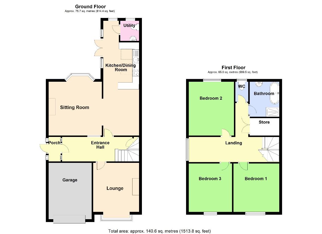 3 bedroom detached house for sale - floorplan