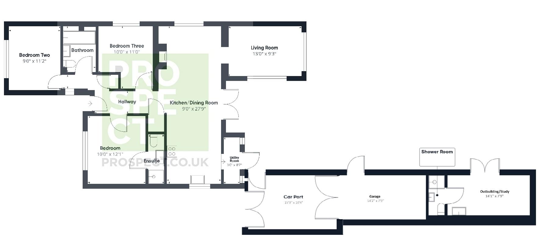 3 bedroom bungalow for sale - floorplan