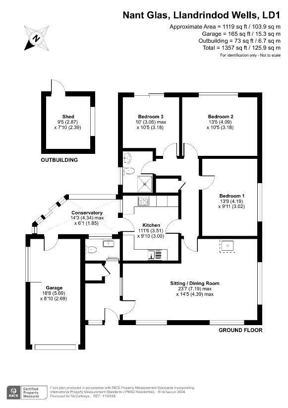 3 bedroom bungalow for sale - floorplan