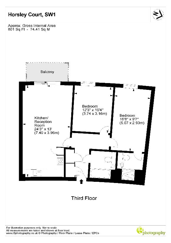 2 bedroom flat for sale - floorplan