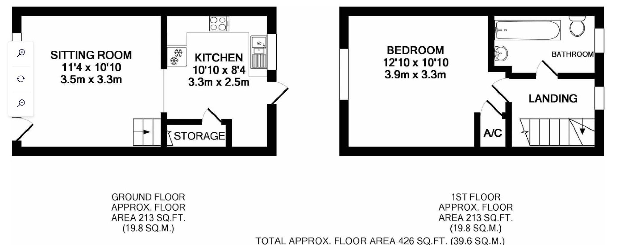 1 bedroom terraced house for sale - floorplan