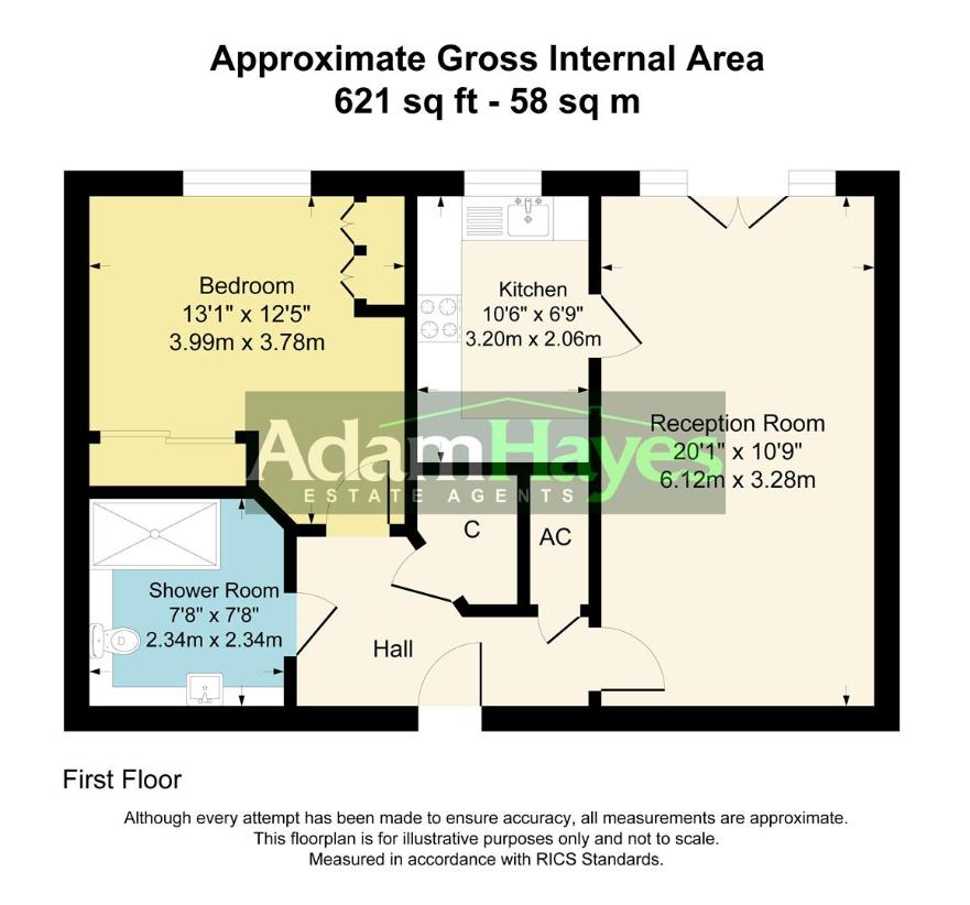 1 bedroom flat for sale - floorplan