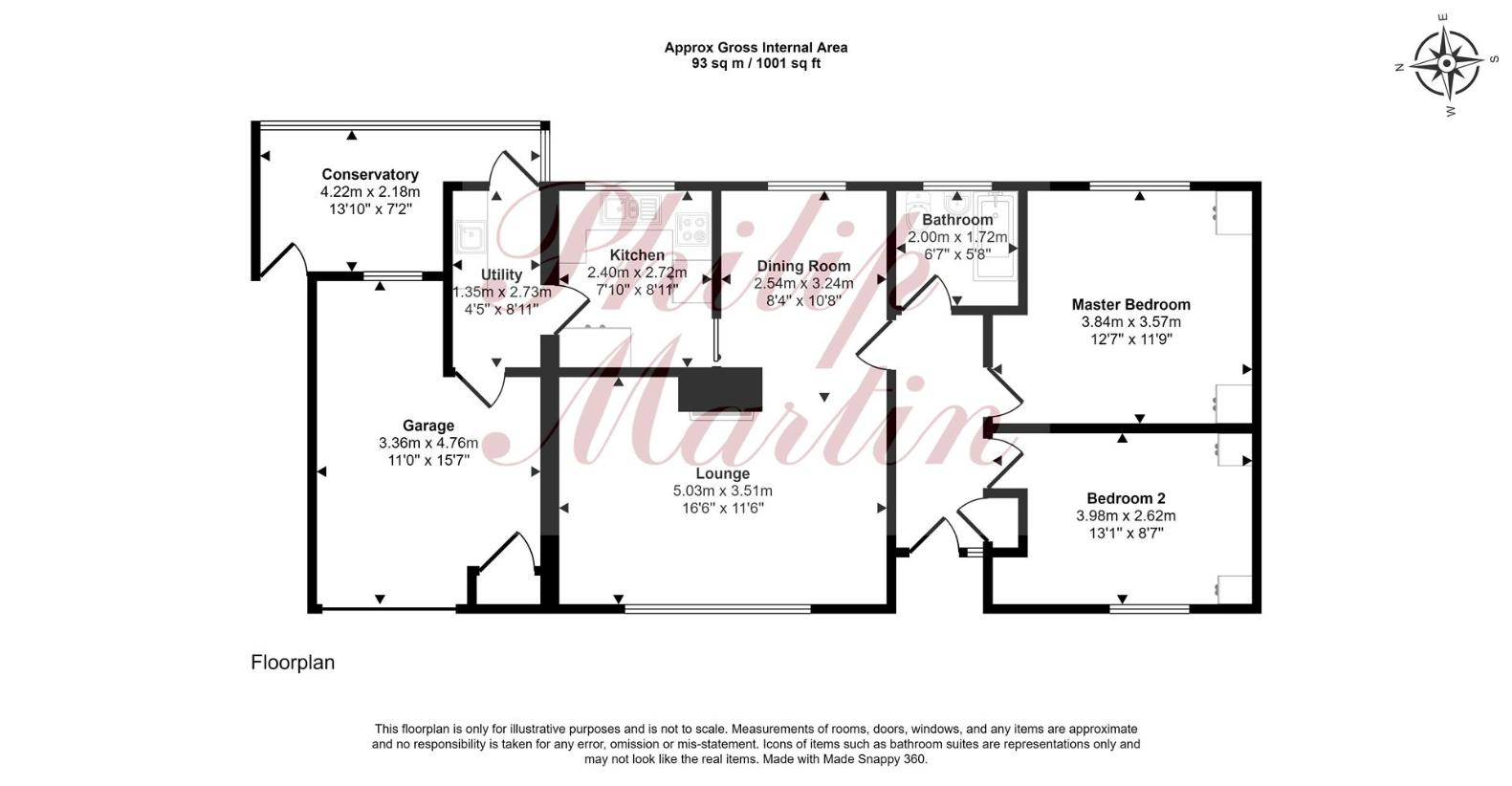 2 bedroom bungalow for sale - floorplan