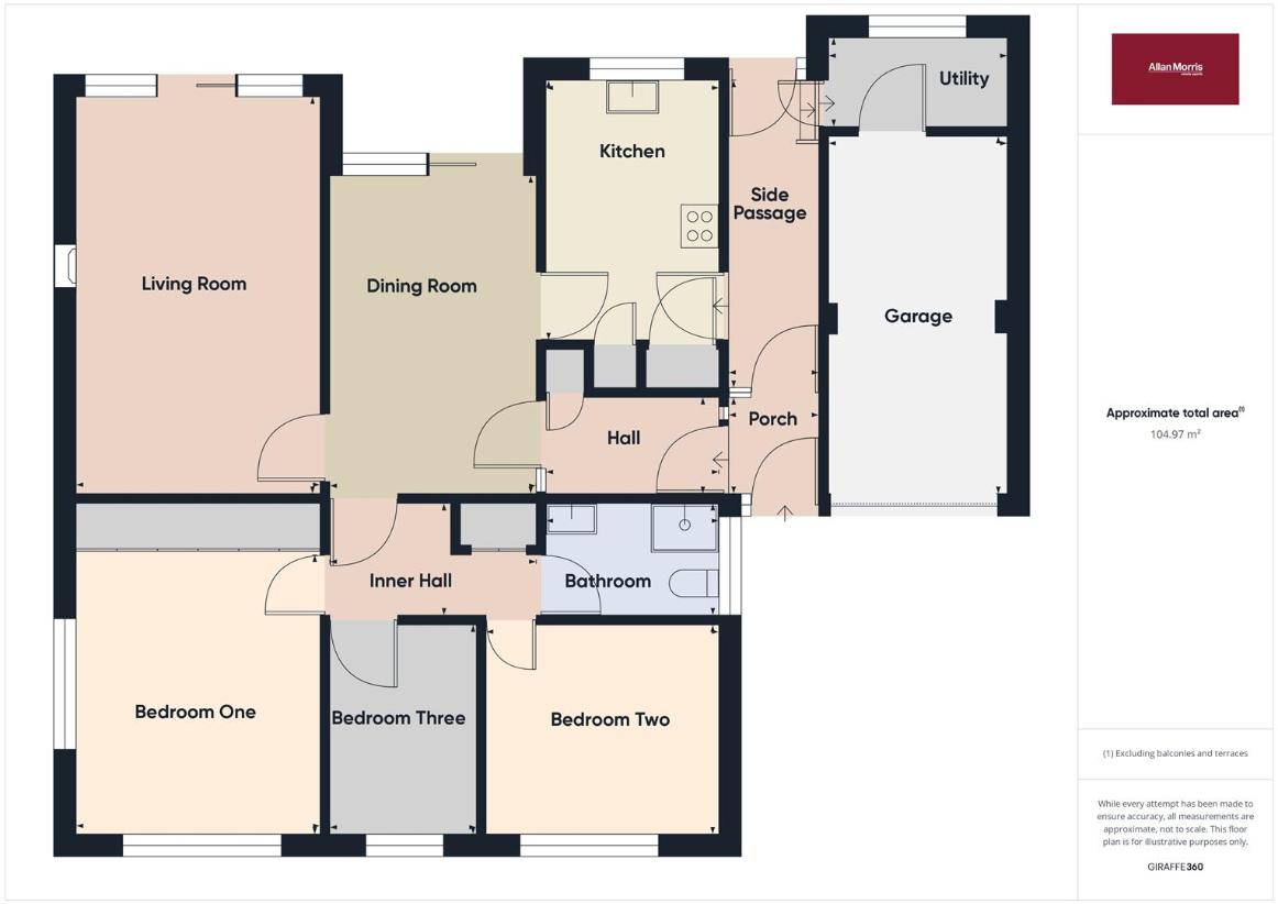 3 bedroom bungalow for sale - floorplan