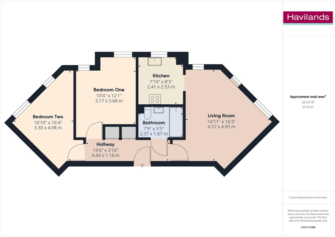 2 bedroom flat for sale - floorplan