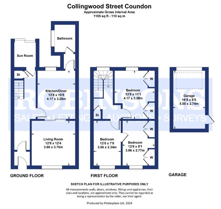 2 bedroom terraced house for sale - floorplan