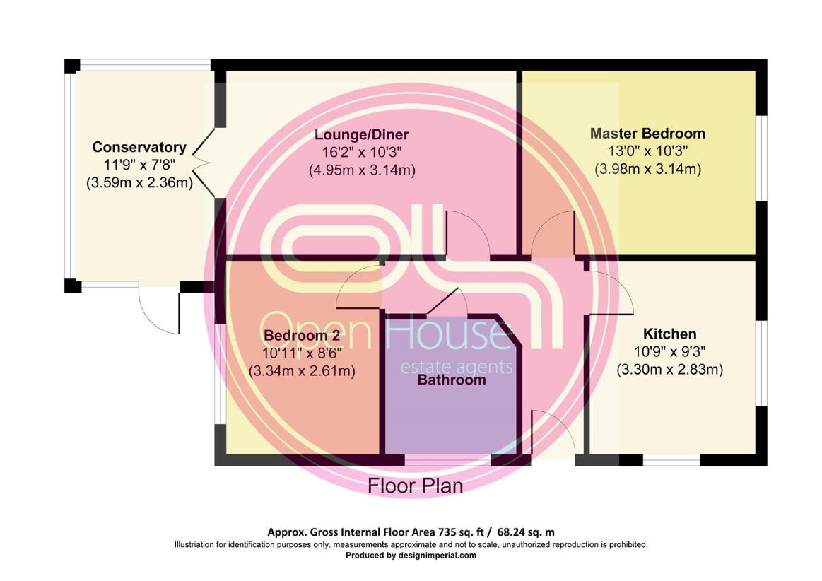 2 bedroom bungalow for sale - floorplan