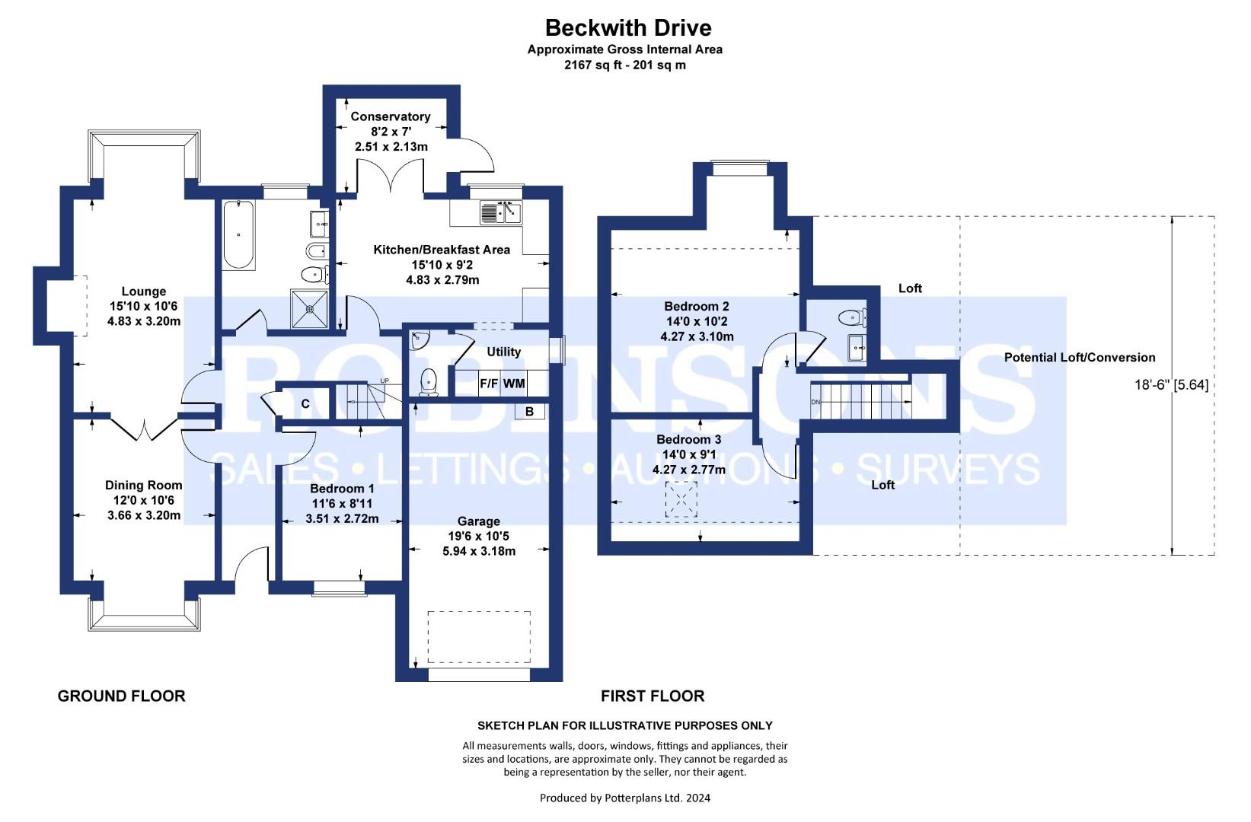 3 bedroom bungalow for sale - floorplan