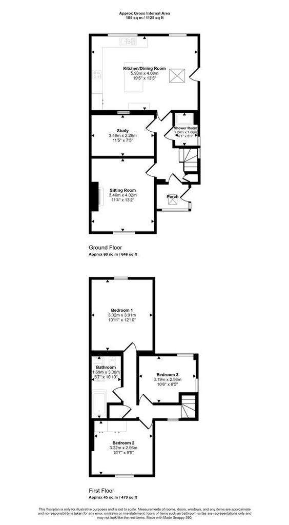 3 bedroom semi-detached house for sale - floorplan