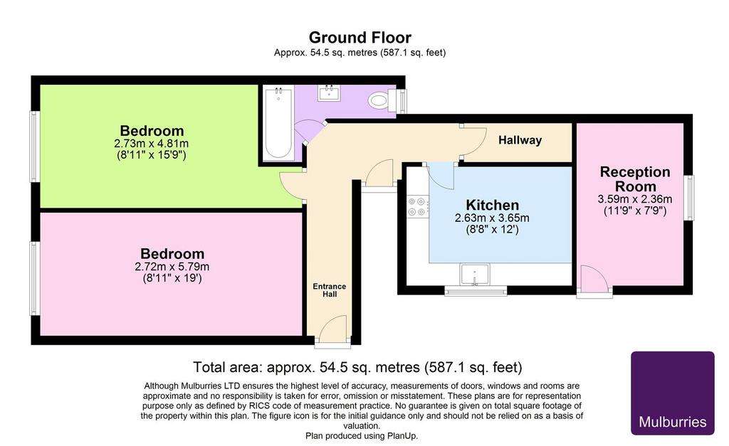 2 bedroom flat to rent - floorplan