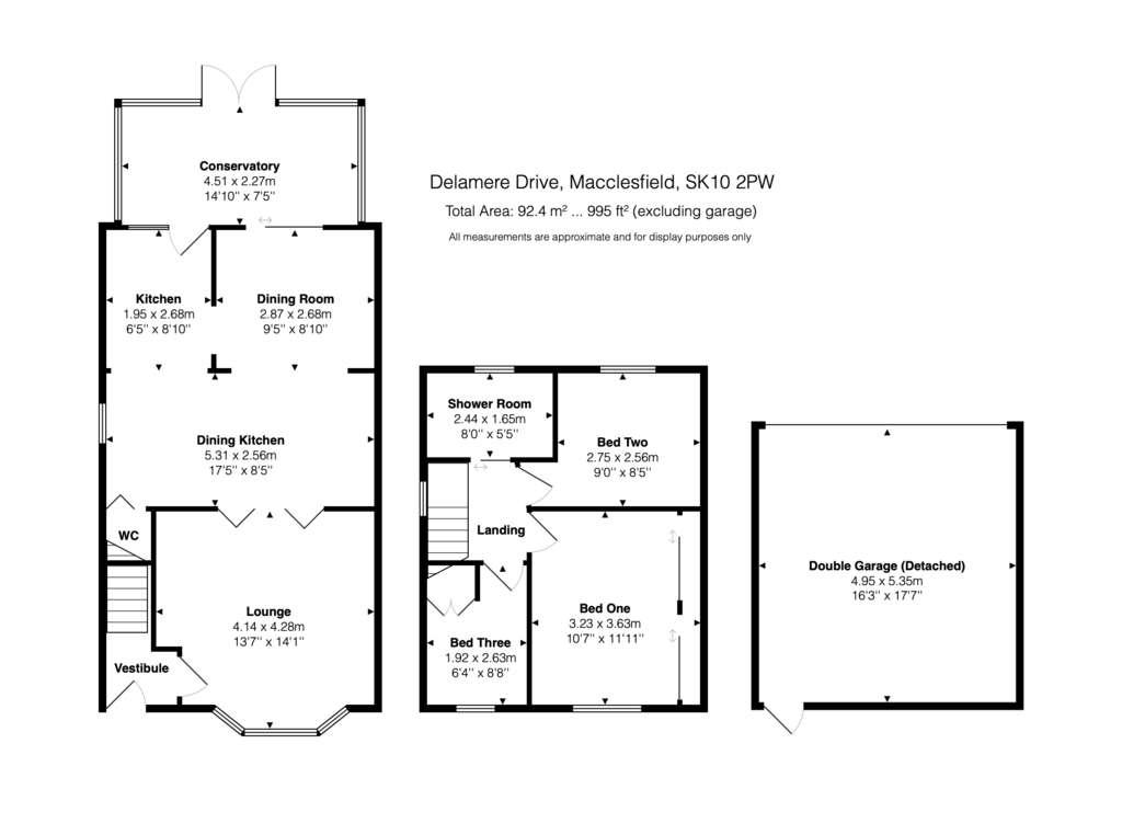 3 bedroom semi-detached house for sale - floorplan