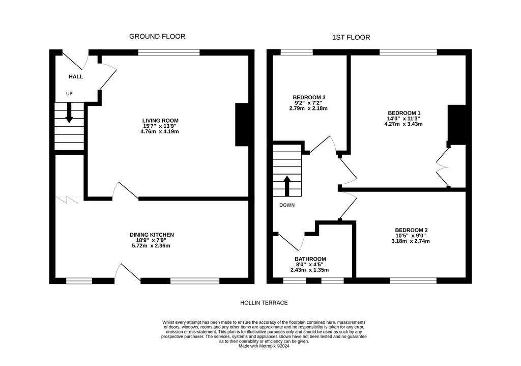 3 bedroom terraced house for sale - floorplan